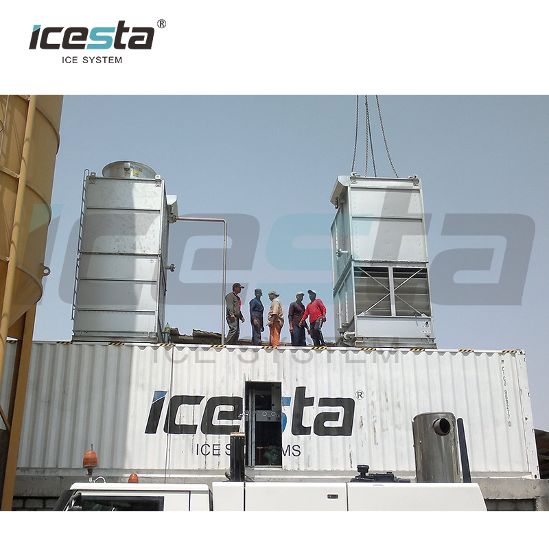 ICESTA 定制自动化高生产率长使用寿命工业集装箱式片冰机 30000 美元