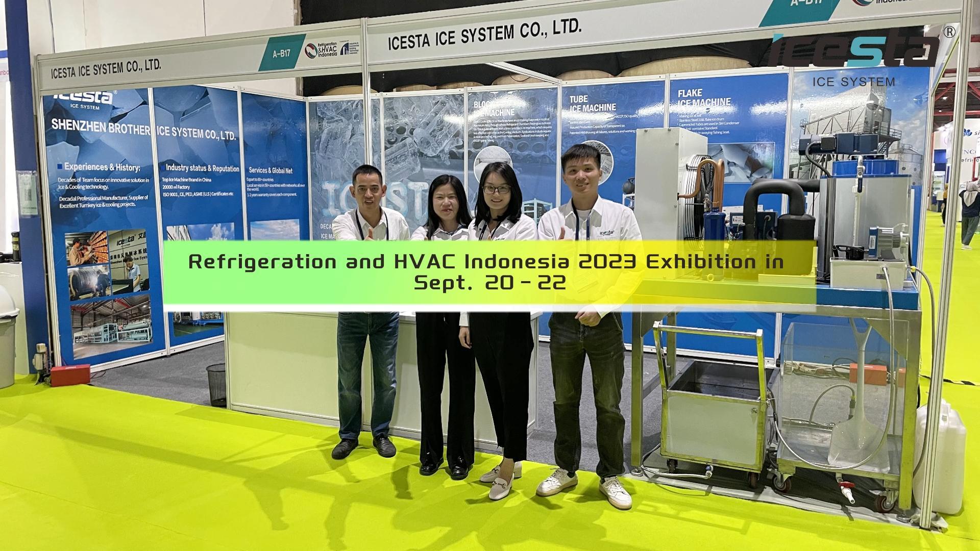 ICESTA团队携最新片冰机成功参加2023印尼最大制冷及暖通空调展览会