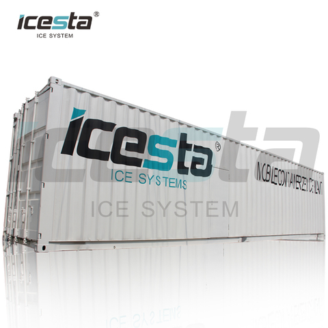集装箱式片冰厂，配有自动储冰、输送和称重系统（一体化） 