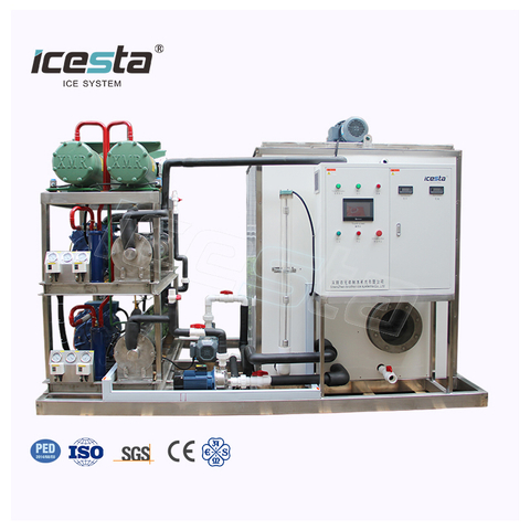 ICESTA 1-12吨淡水海水流体冰浆制冰机用于海鲜冷冻$4500-$80000