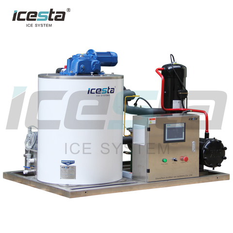 Icesta 3吨5吨不锈钢片冰机用于食品冷却