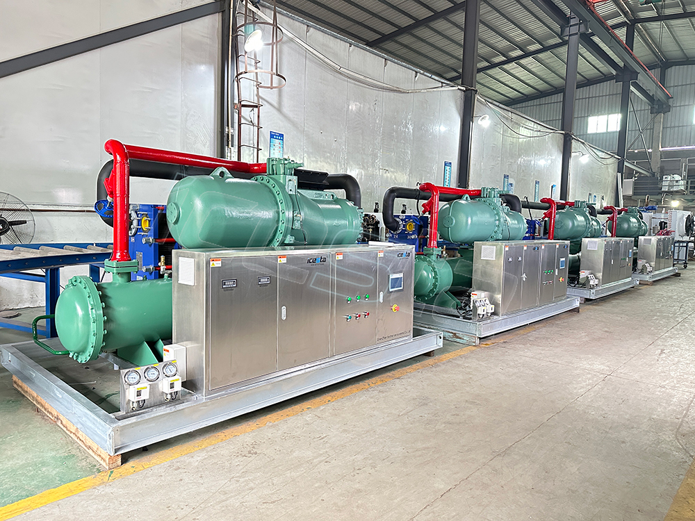 Icesta 全自动高可靠工业冷水机，使用寿命长 60m³/h 水冷螺杆冷水机，适用于渔业孵化/食品加工行业